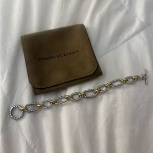 David Yurman Silver and Gold link Bracelet